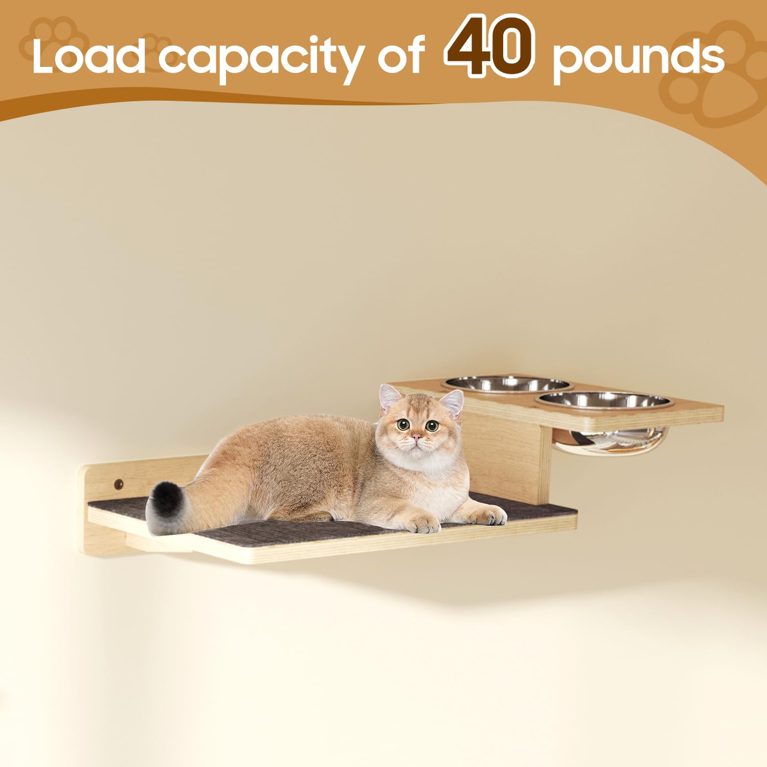MeowHomm cat wall shelves rounded edges for safe play and protection