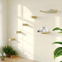 MeowHomm cat wall shelves scratching steps provide safe climbing routes for exercise