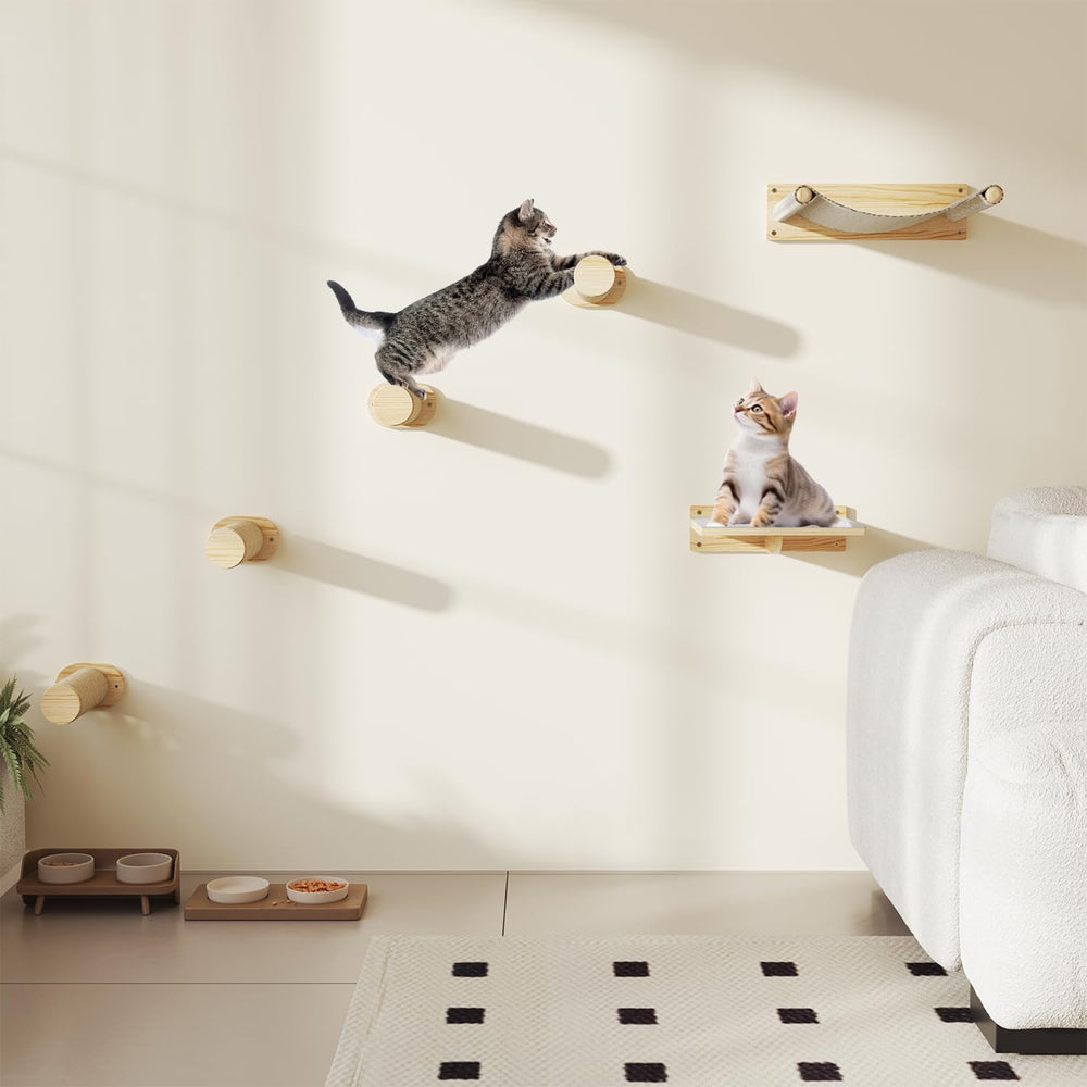 MeowHomm cat wall shelves sturdy wood construction supports kittens and adult cats