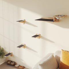 MeowHomm cat wall shelves wooden perch showing sturdy climbing space for kittens