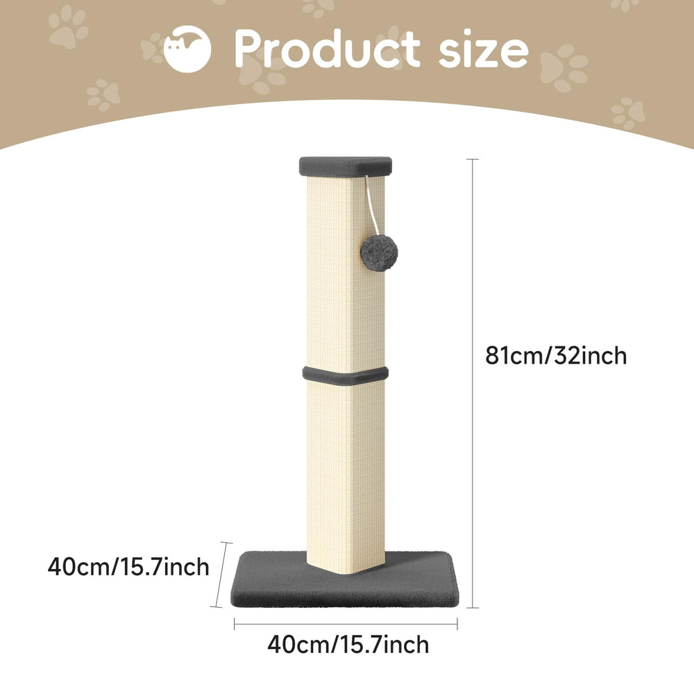 MeowHomm 5-inch diameter sisal post detail for durable, satisfying scratching