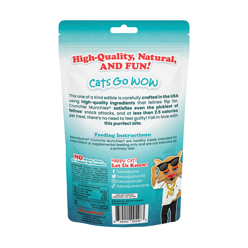 Meowijuana Crunchie Munchies assorted flavors display variety for picky cats