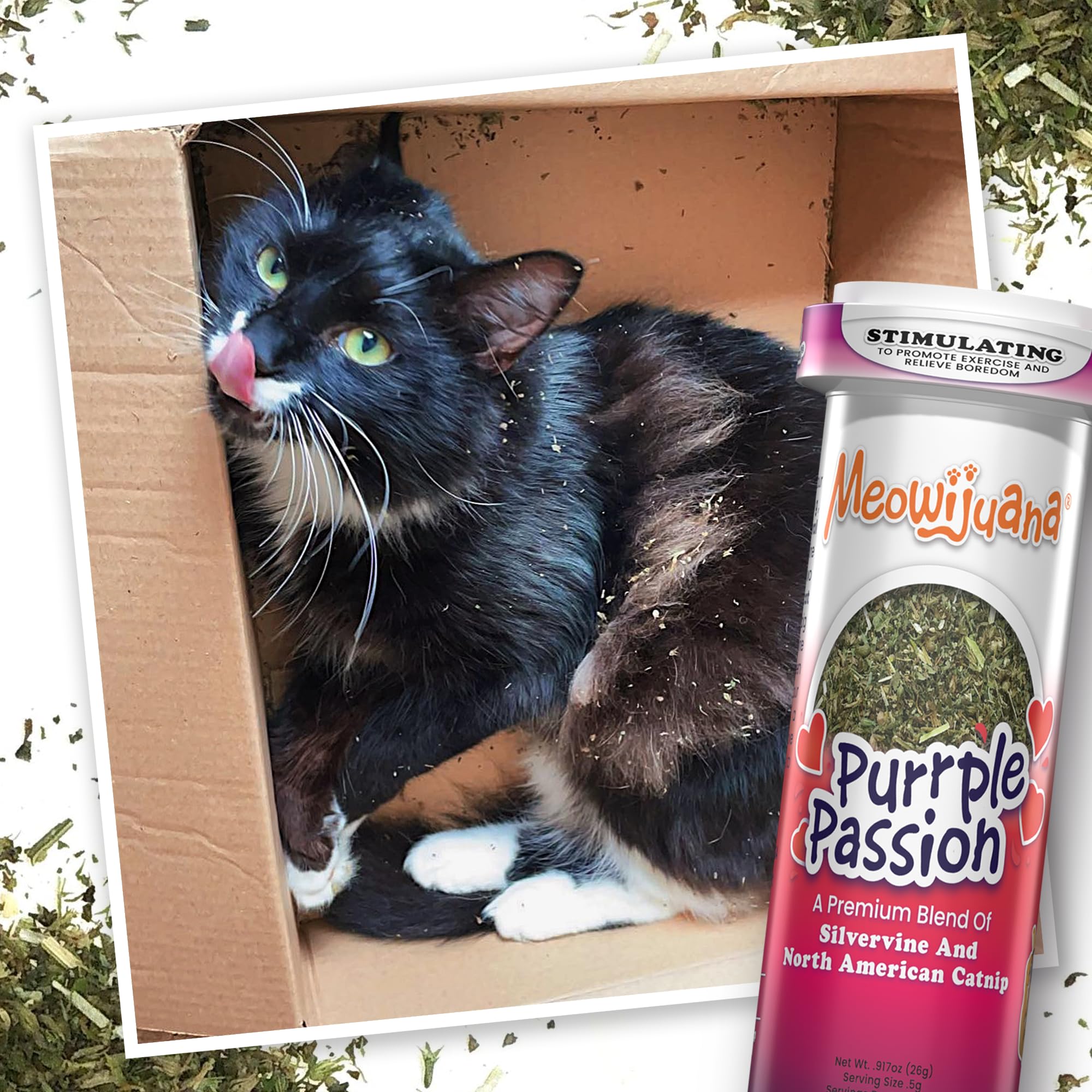Meowijuana Bottle open-pour for convenient dispensing and quick refills.