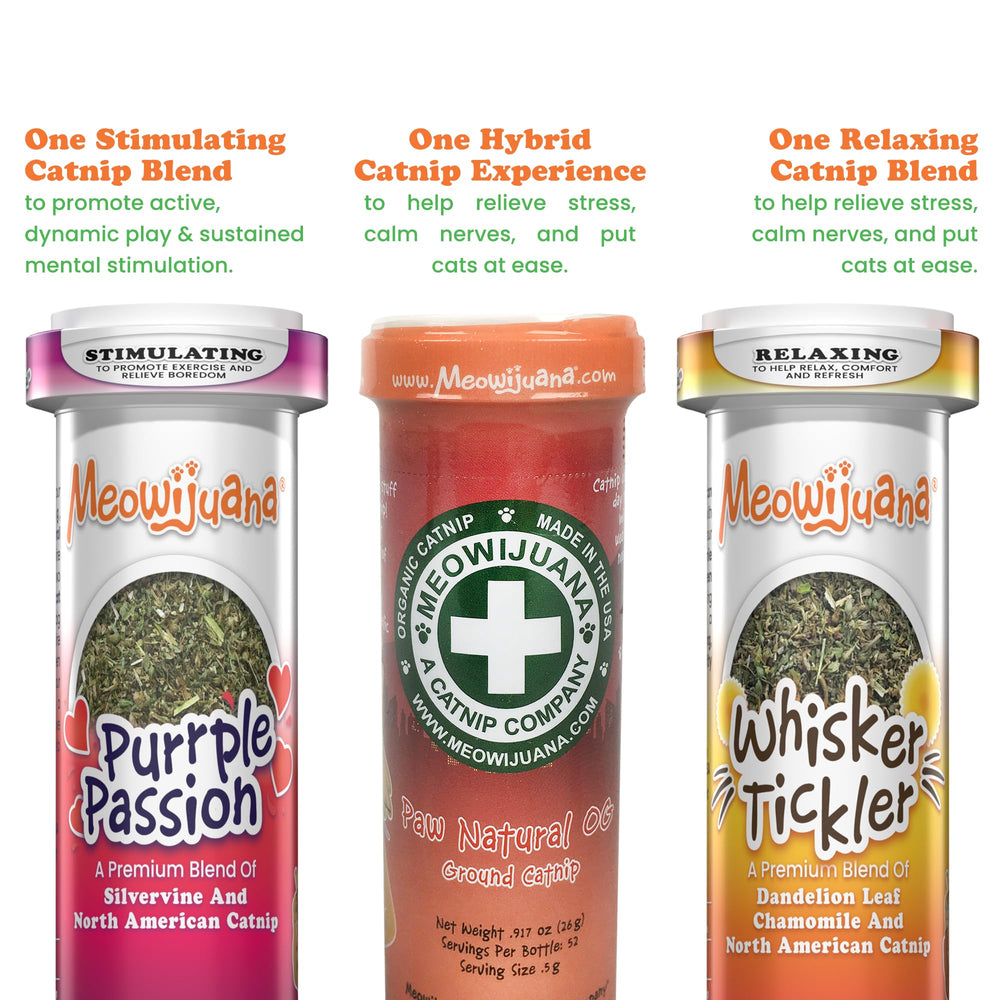 Meowijuana Whisker Tickler bottle invites interactive play and grooming behavior.