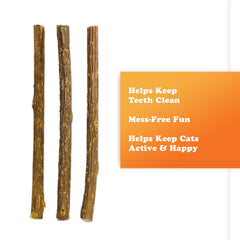 Meowijuana Silvervine Sticks peeled bark release aroma for heightened excitement.