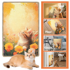 MeowLux Cat Scratching Mat hook-and-loop pads enable easy, stay-put installation.
