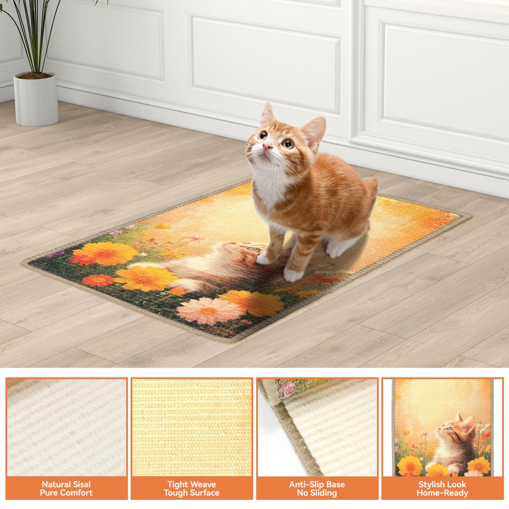MeowLux Cat Scratching Mat sofa protection keeps furniture safe while cats scratch.