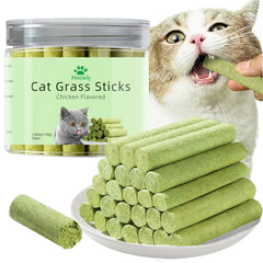 Meowly cat grass sticks Packaging shows ready-to-serve greens for year-round feline snacking.