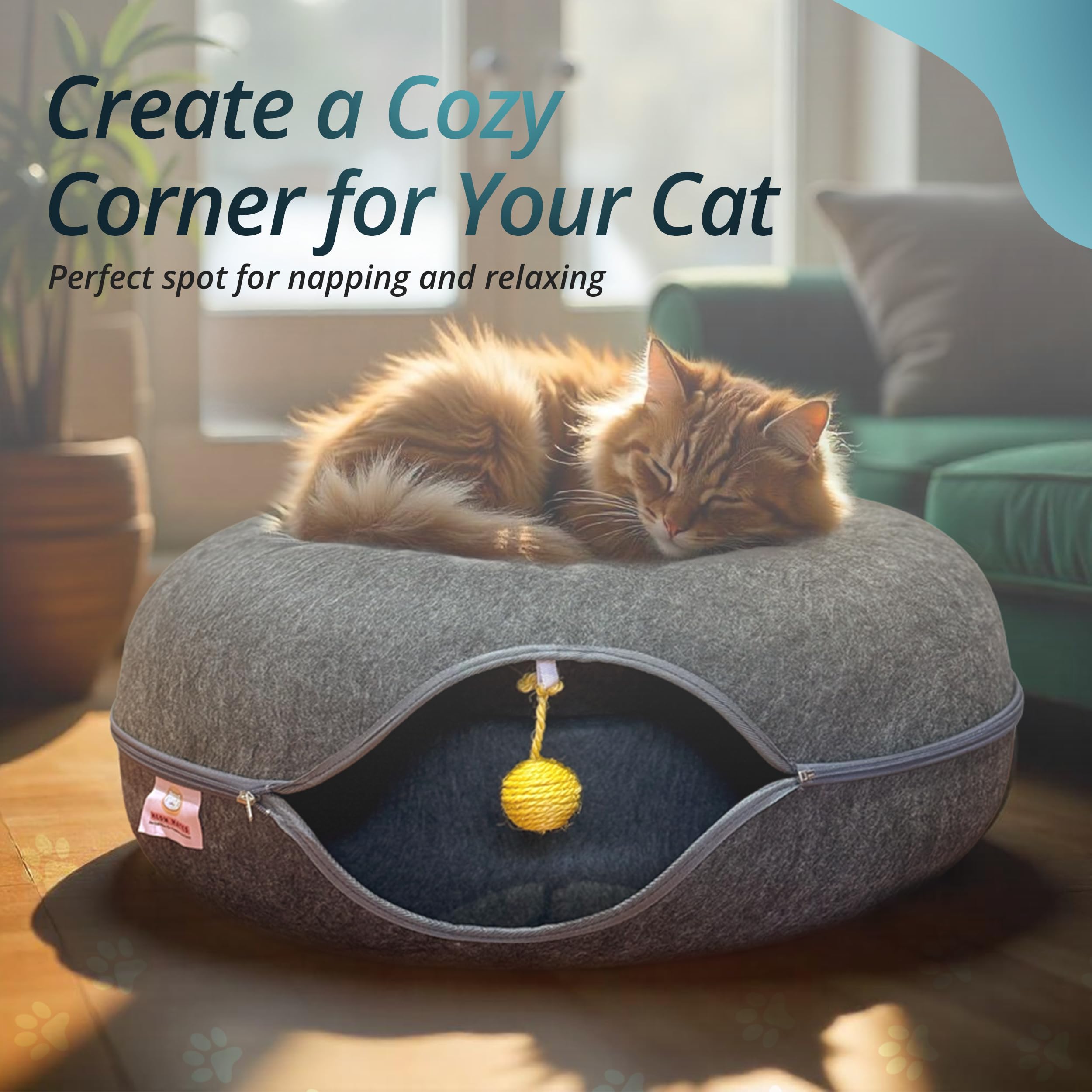 Meow Mates indoor cat bed 30lbs design blends with home decor and durability.