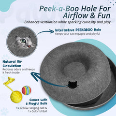 Meow Mates scratch-resistant felt bed keeps shape after active scratching sessions.