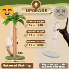 Meowoou cat scratching post shows non-slip base improving safety on floors