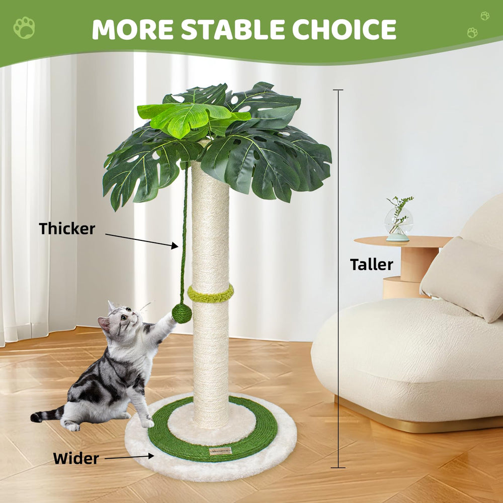 Meowoou cat tree Nordic design complements modern homes with plant accents.