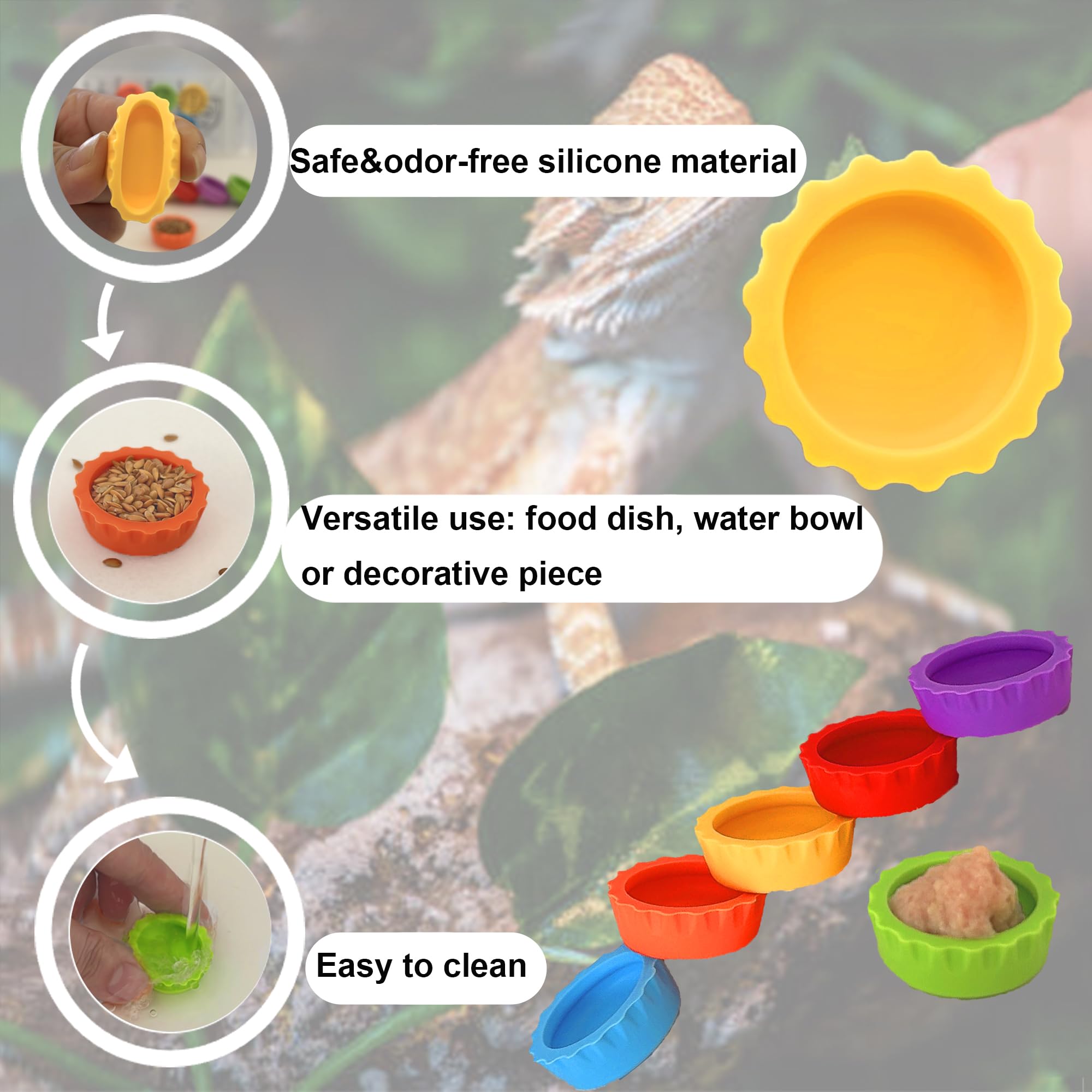 Meowwoof crested gecko feeding cups small size detail ideal for tiny species