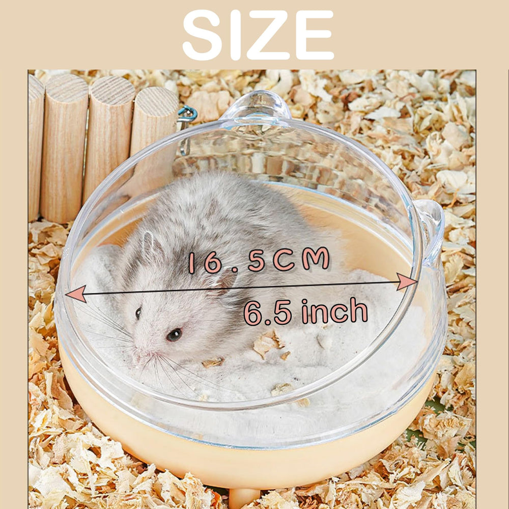 Meow&Woof Hamster Sand Bath Container with clear walls for watching bath time.