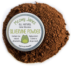 Meowy Janes silvervine powder jar for cat enrichment and aroma