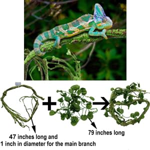 MEPHAN reptile greenery closeup showing bendable stems and leaves