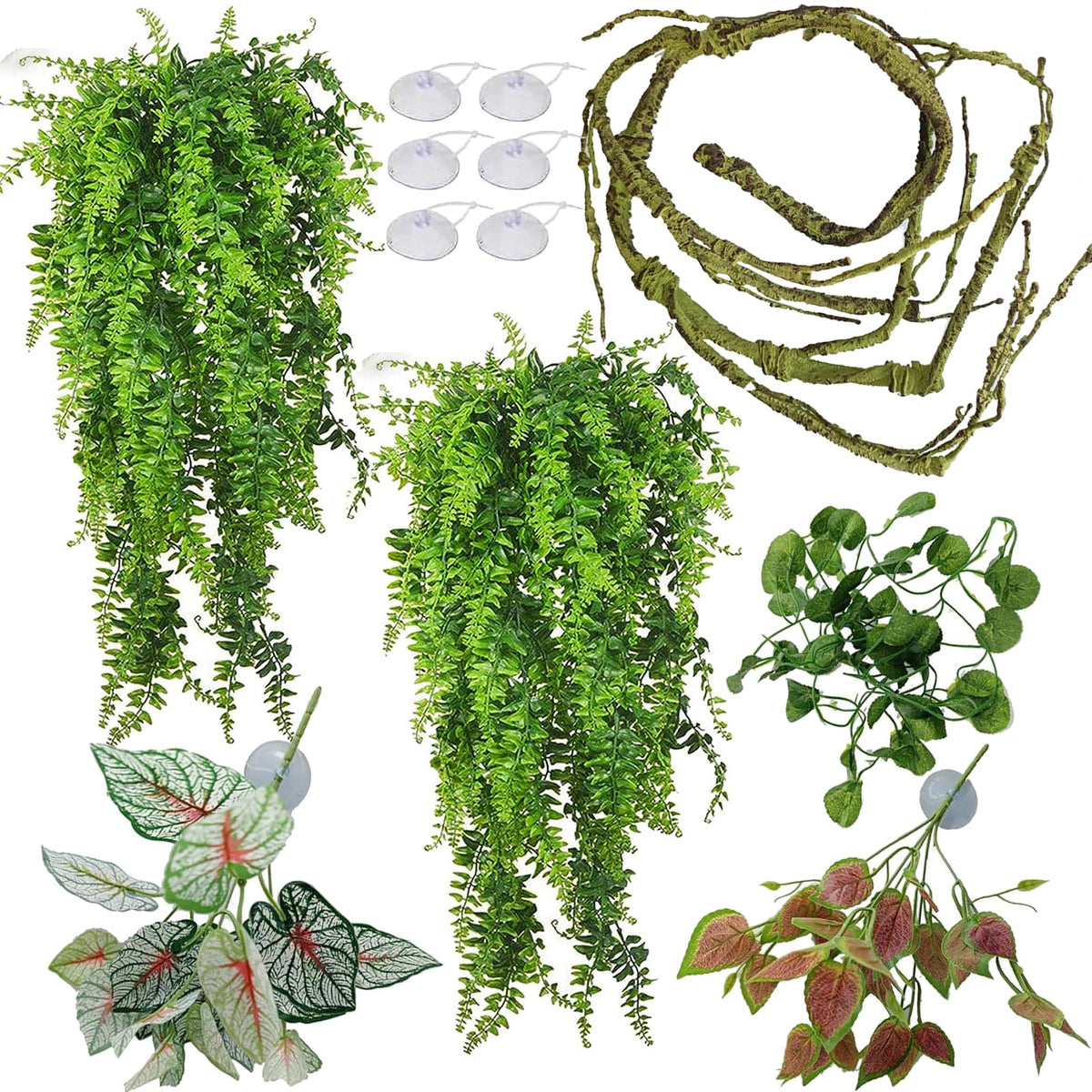 MEPHAN reptile plants large leaves and vines for natural terrarium decor