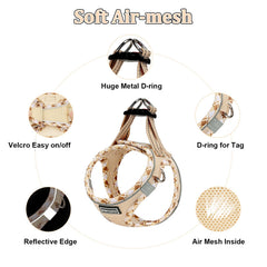 Mercano harness beige XXS with reflective stripes for safe night strolls