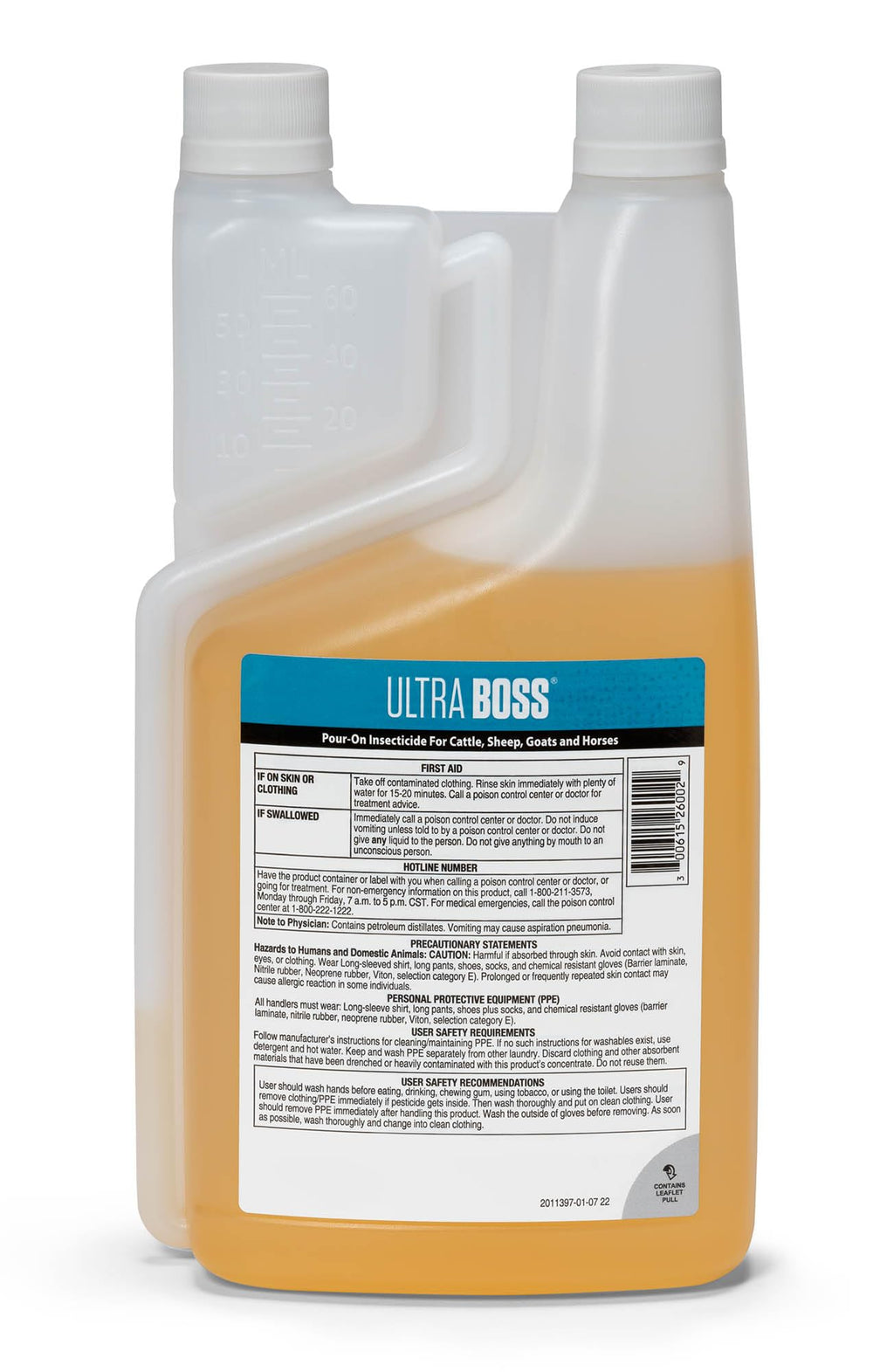 Merck Ultra Boss Pour On being applied to a horse for natural, complementary care.