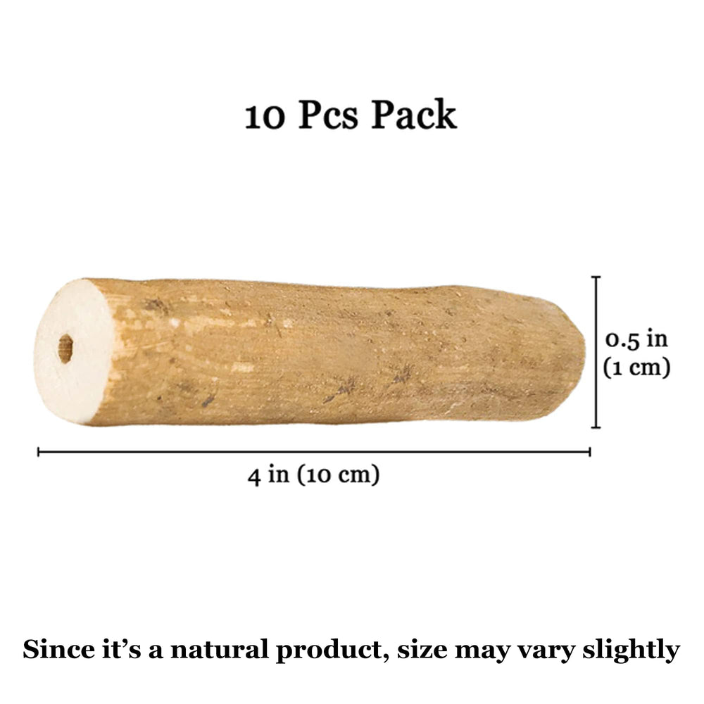 Meric CoCoo Bark Sola Stick with Skin used in cage decor setup for mental stimulation.