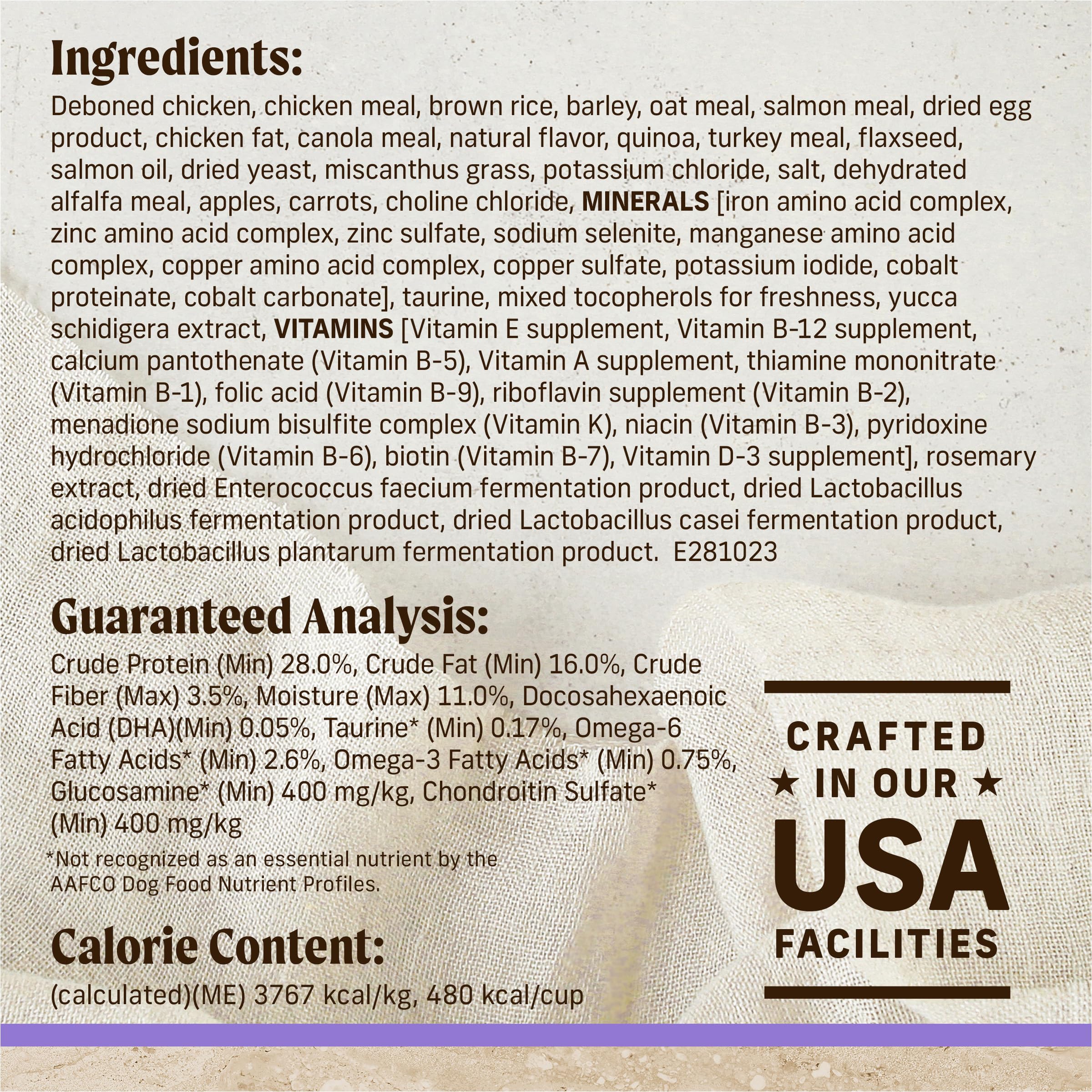 Merrick DHA promotes brain development in puppies through enriched omega fats.