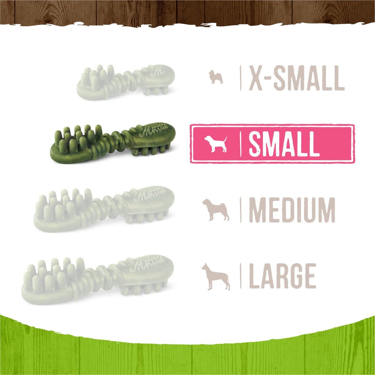 Merrick Fresh Kisses small-dog chews that are soft yet durable.