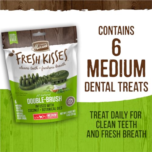 Merrick Fresh Kisses happy dog enjoying a chew after a walk