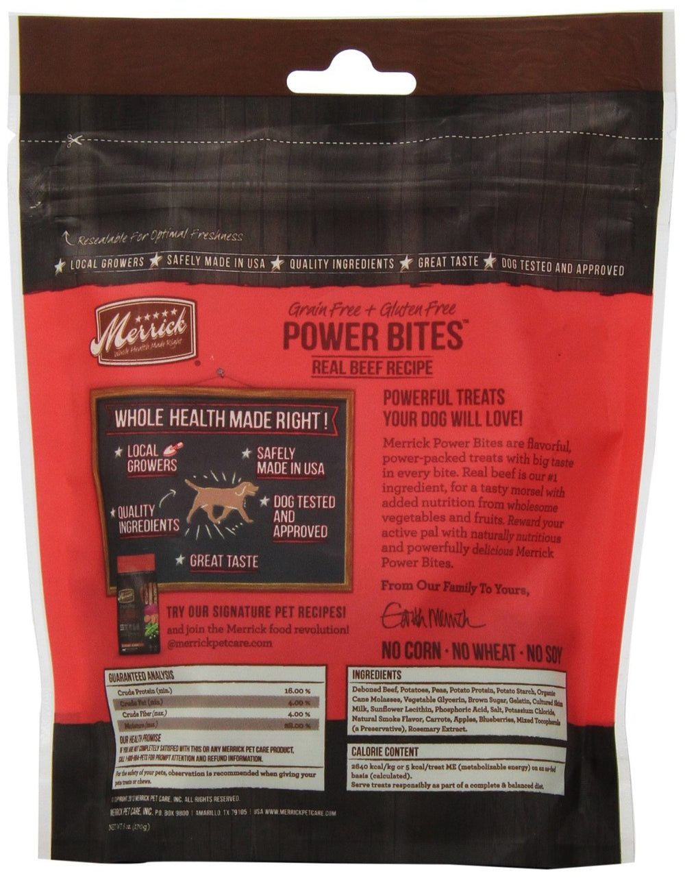 Merrick Power Bites star-shaped chews highlighting bite-size training rewards and soft texture.