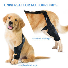 MerryMilo dog knee brace strap close-up shows soft edges reduce irritation