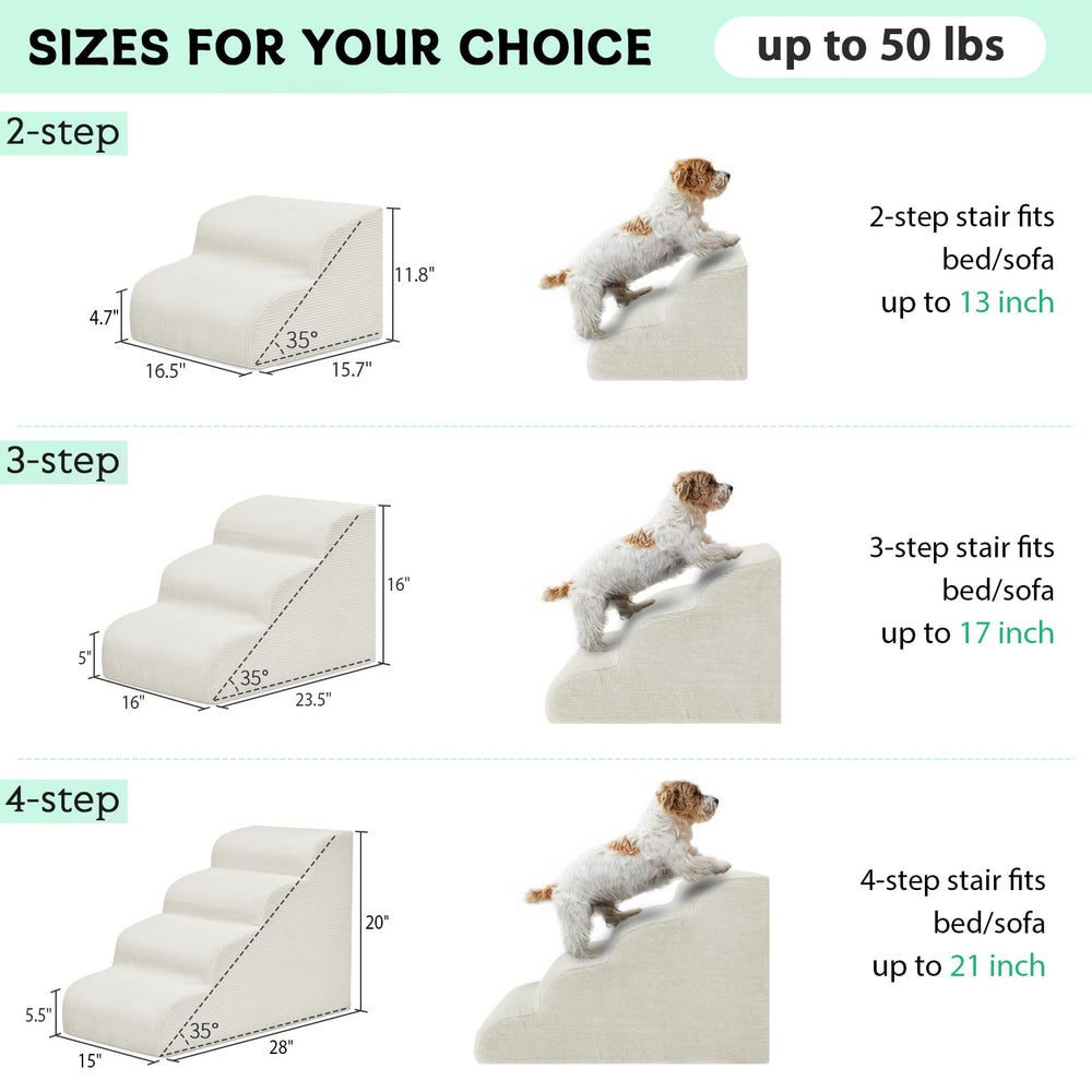 Mesa Lemon dog stairs 3-step in living room providing gentle incline for older pets
