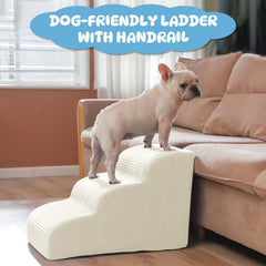 Mesa Lemon dog stairs 4-step on bed giving pets a safe peak onto the mattress