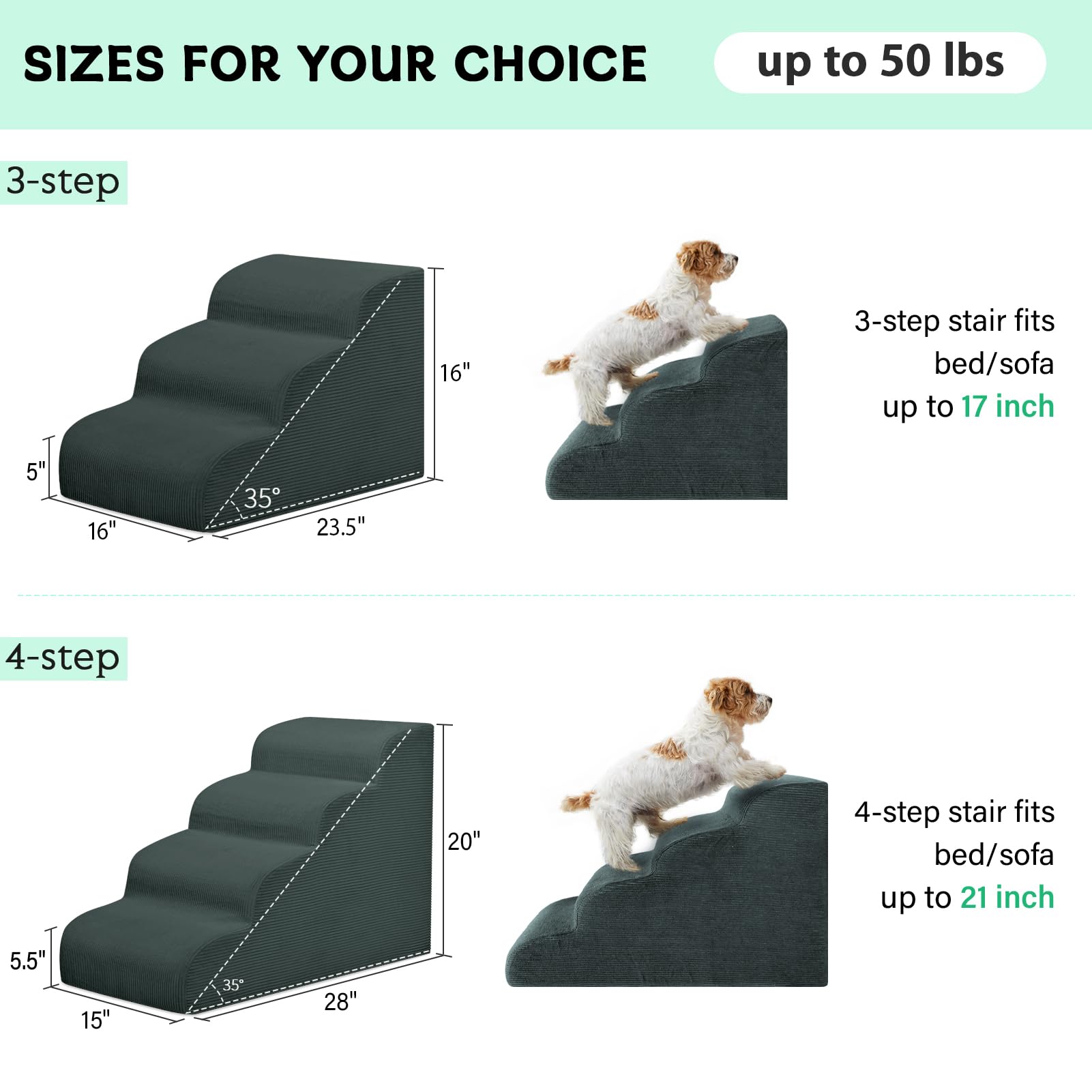 Mesa Lemon dog stairs two-step reach closeup for car and sofa access