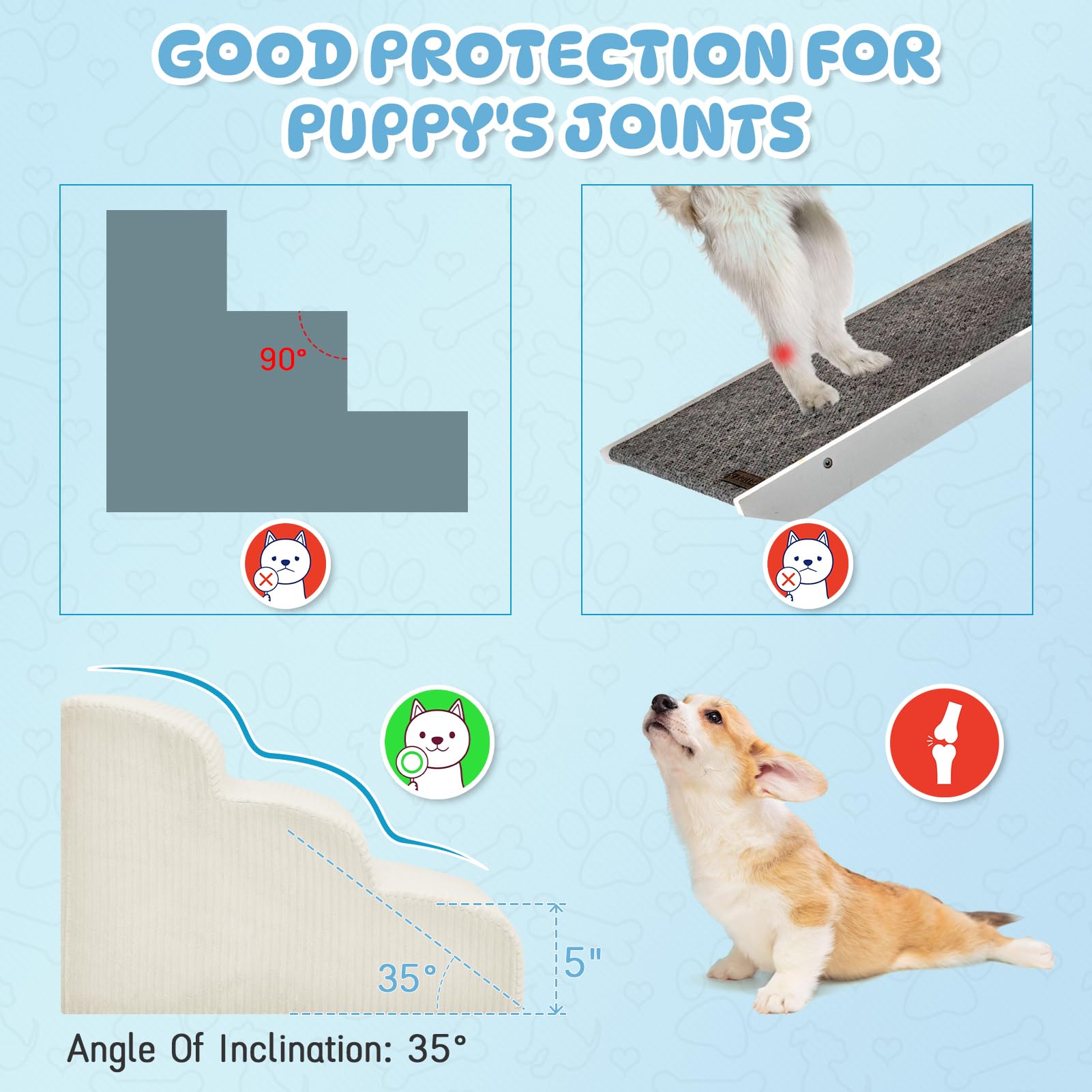 Mesa Lemon dog stairs waterproof corduroy cover resists spills and dirt