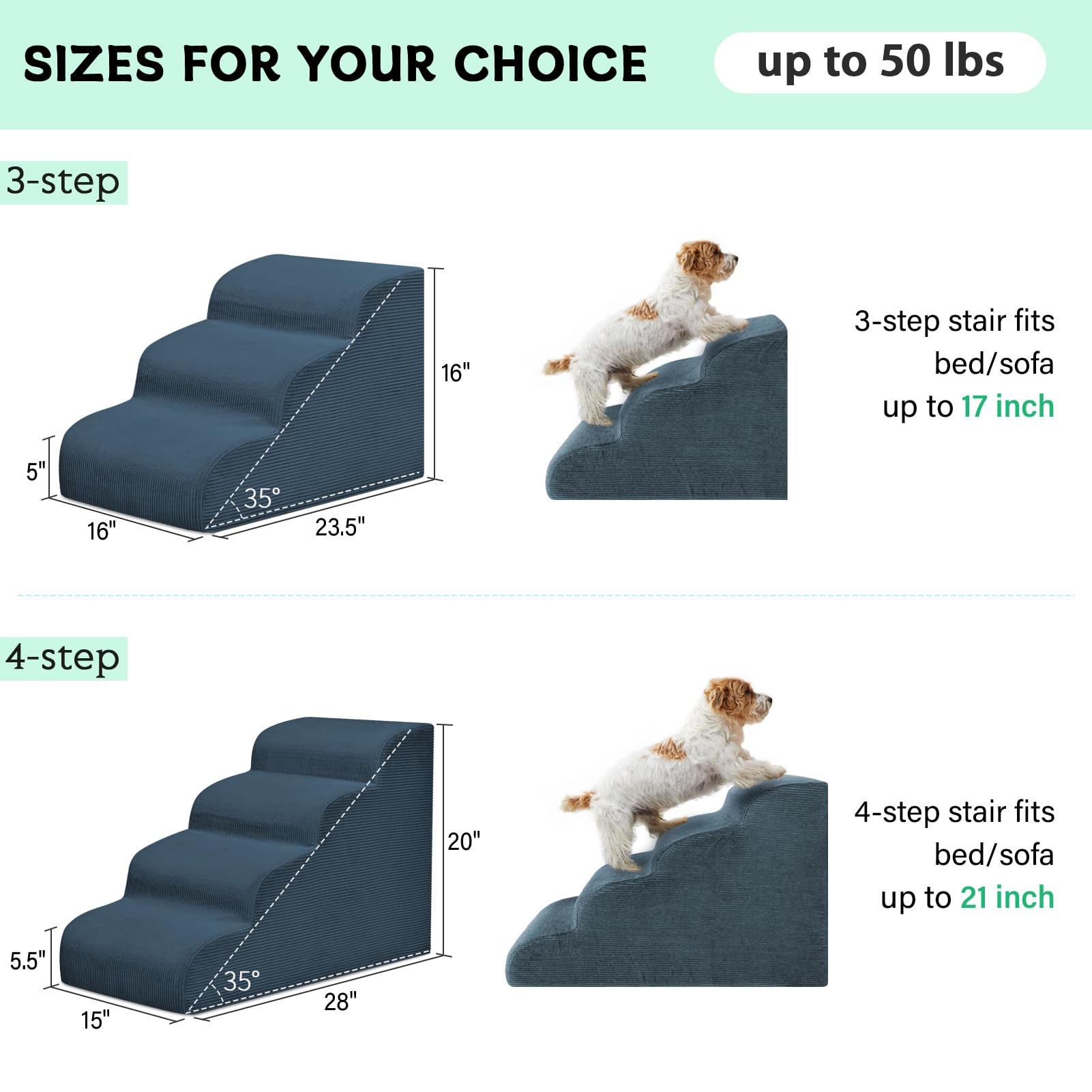 Mesa Lemon dog steps bevel design highlights joint-friendly incline