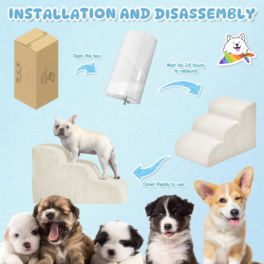 Mesa Lemon dog steps four-step dimensions suited for high beds