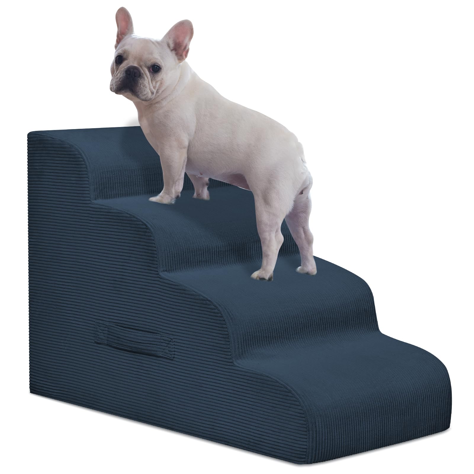 Mesa Lemon dog steps four-step cover close-up with soft non-slip fabric