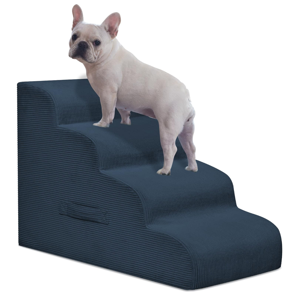 Mesa Lemon dog steps four-step cover close-up with soft non-slip fabric