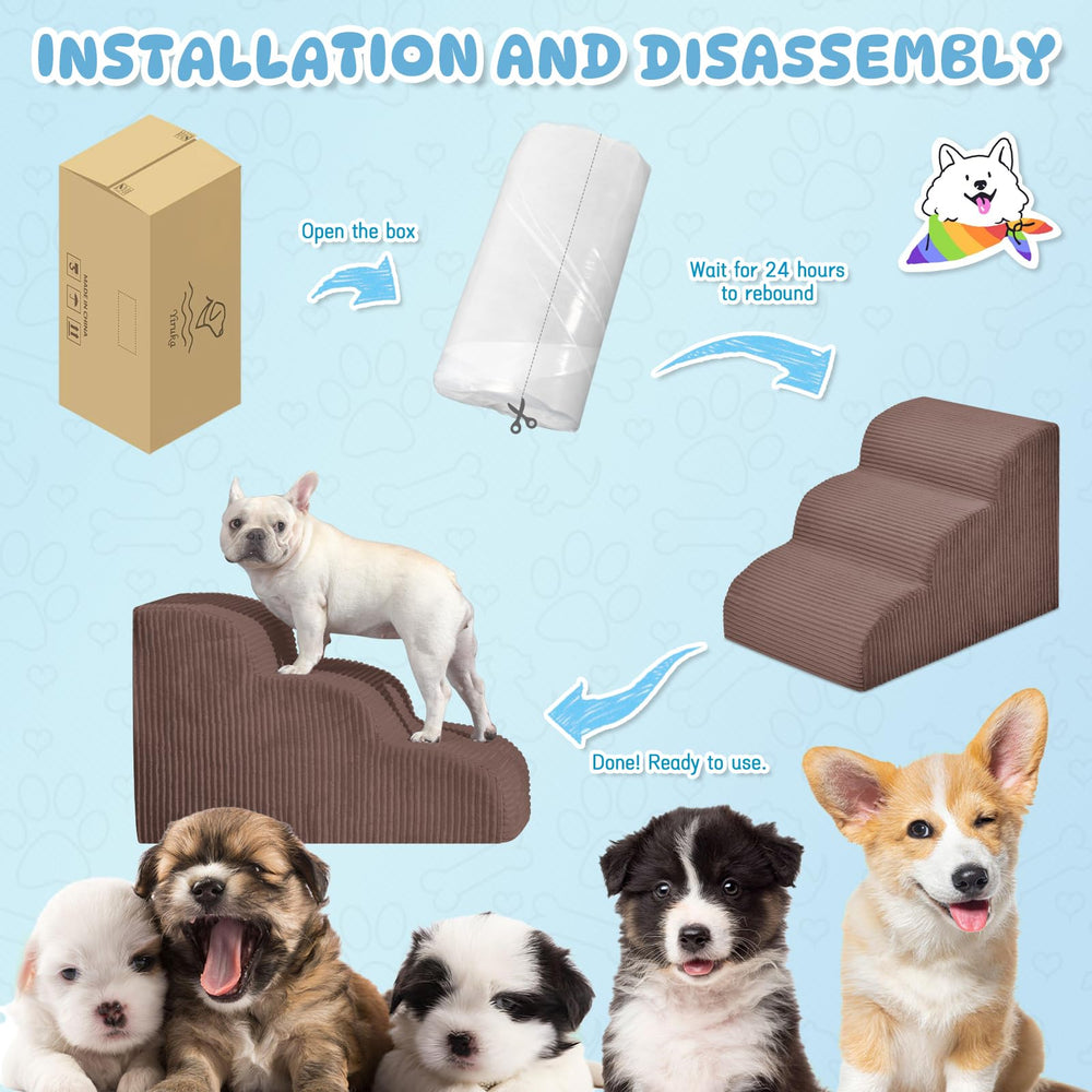 Mesa Lemon Dog Steps ideal-size-three-step illustrates compact option for smaller spaces