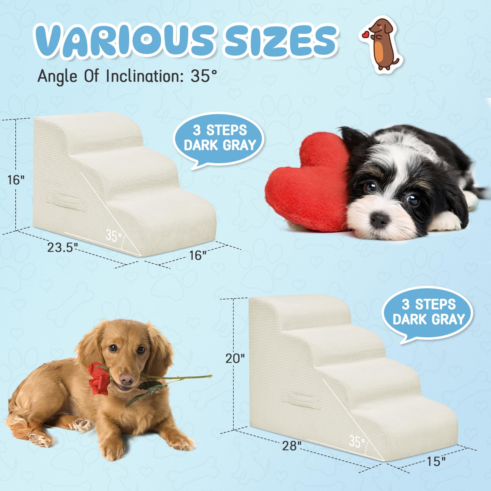 Mesa Lemon Dog Steps non-slip-bottom emphasizes secure grip during use