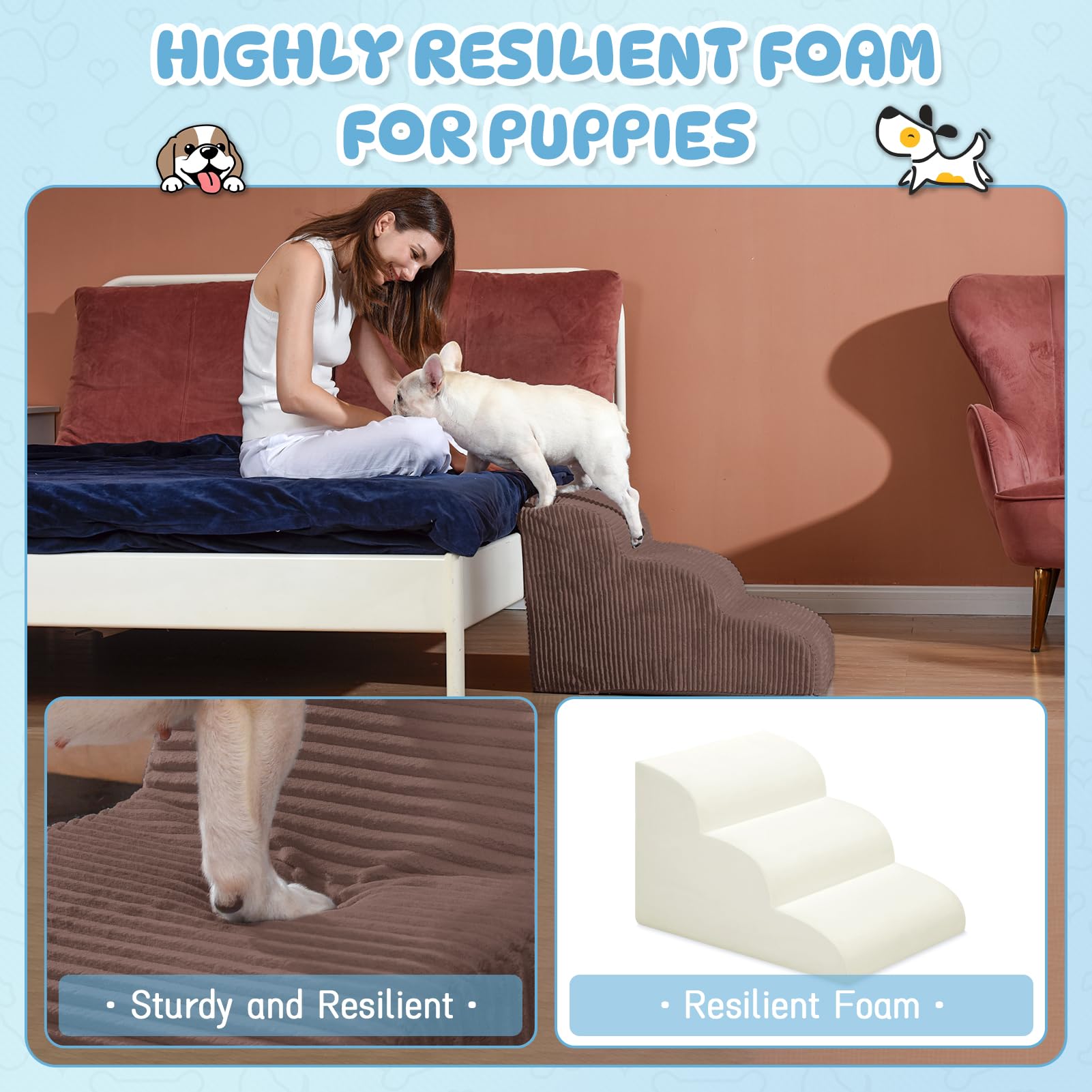 Mesa Lemon Dog Steps packaging-expansion highlights foam rebounding after unpacking