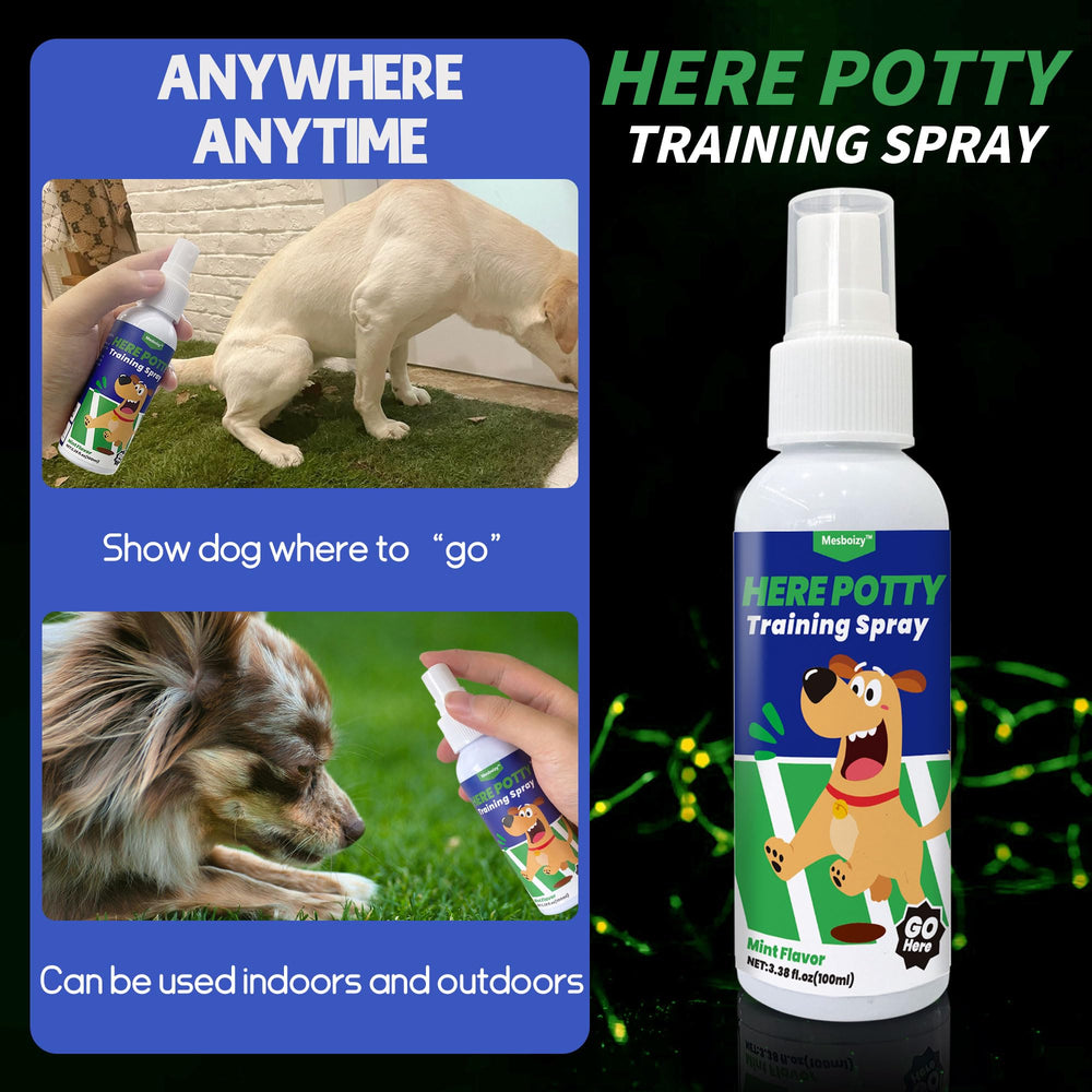 Mesboizy Indoor outdoor no-pee area setup showing spray placement for boundaries