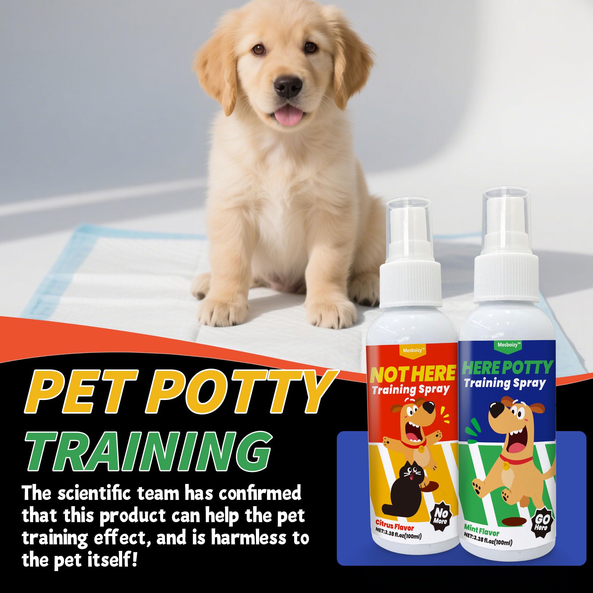 Mesboizy Not Here spray bottle citrus scent deters restricted-area potty with fresh scent