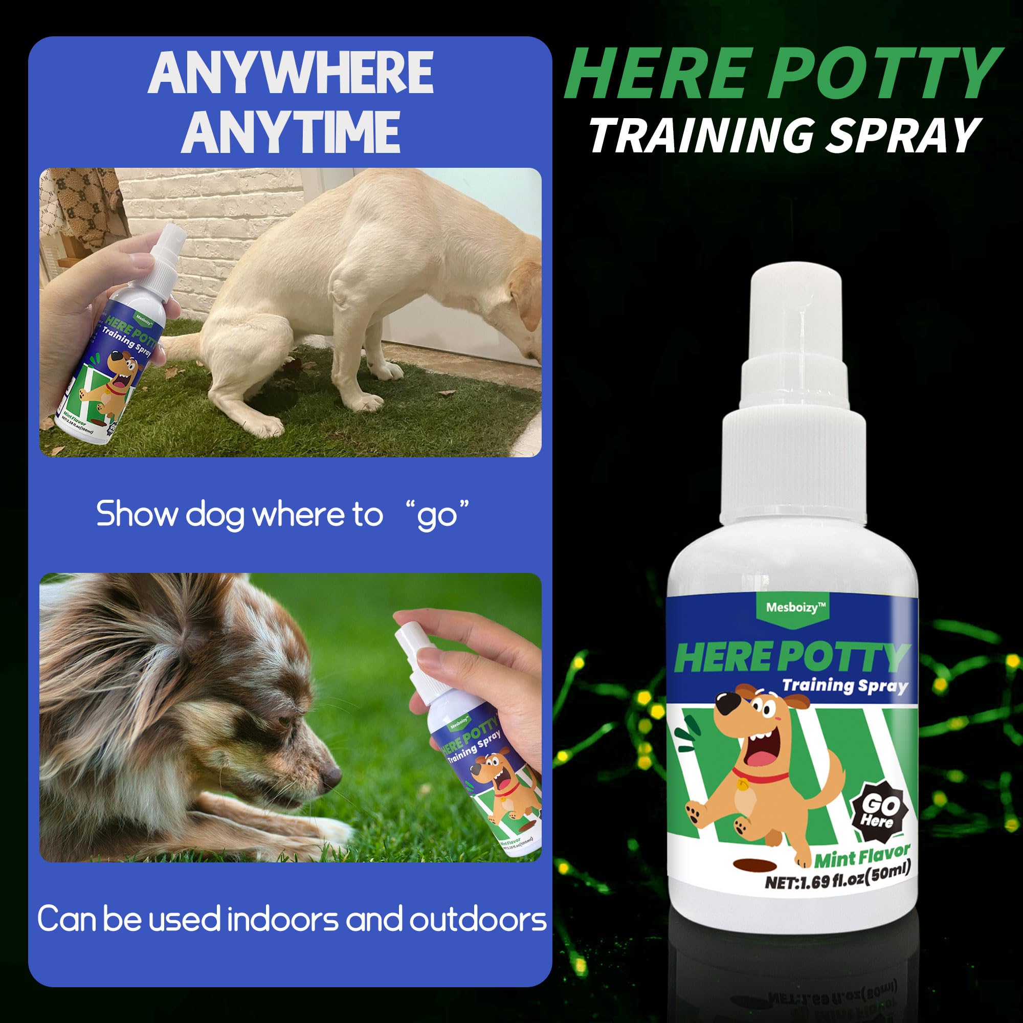 Mesboizy Not Here spray bottle cues pets to avoid restricted zones gently