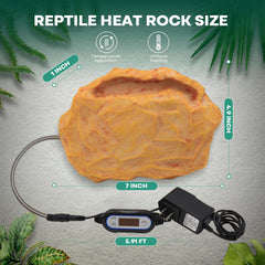 MECESOR heated rock with natural texture supports climbing and basking in bearded dragons.