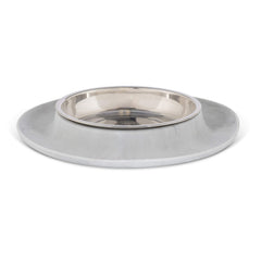 Messy Cats silicone feeder marble bowl with anti-slip base keeps meals tidy.