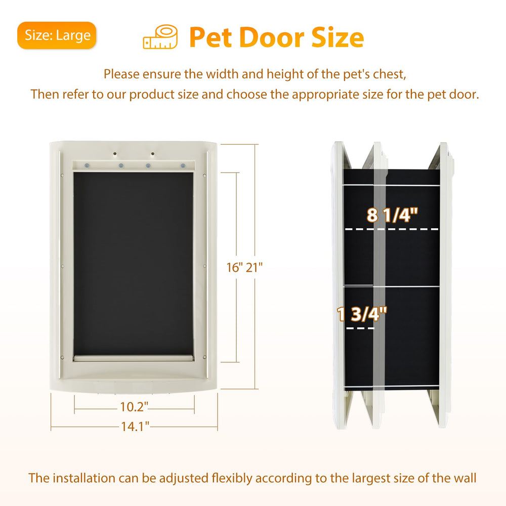 mestyl wall-mounted dog door closeup highlighting smooth flap edge for easy pet passage