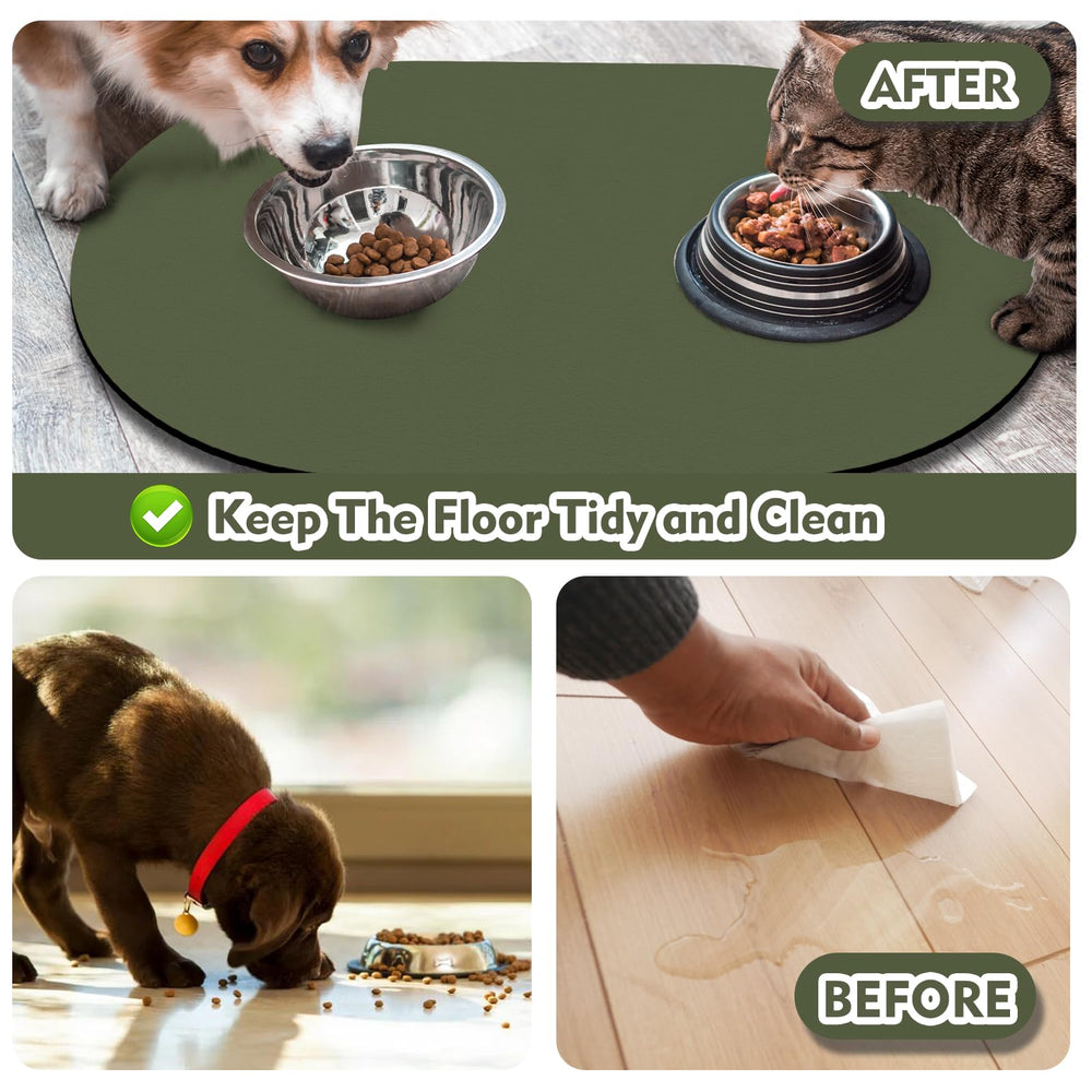 METEOROCK pet feeding mat double-bowl design supports multiple bowls and easy feeding