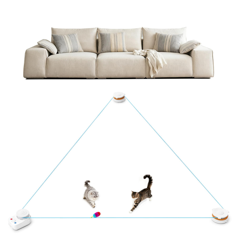 Metiya interactive cat toy stable-setup shows non-slip base for stable indoor play.