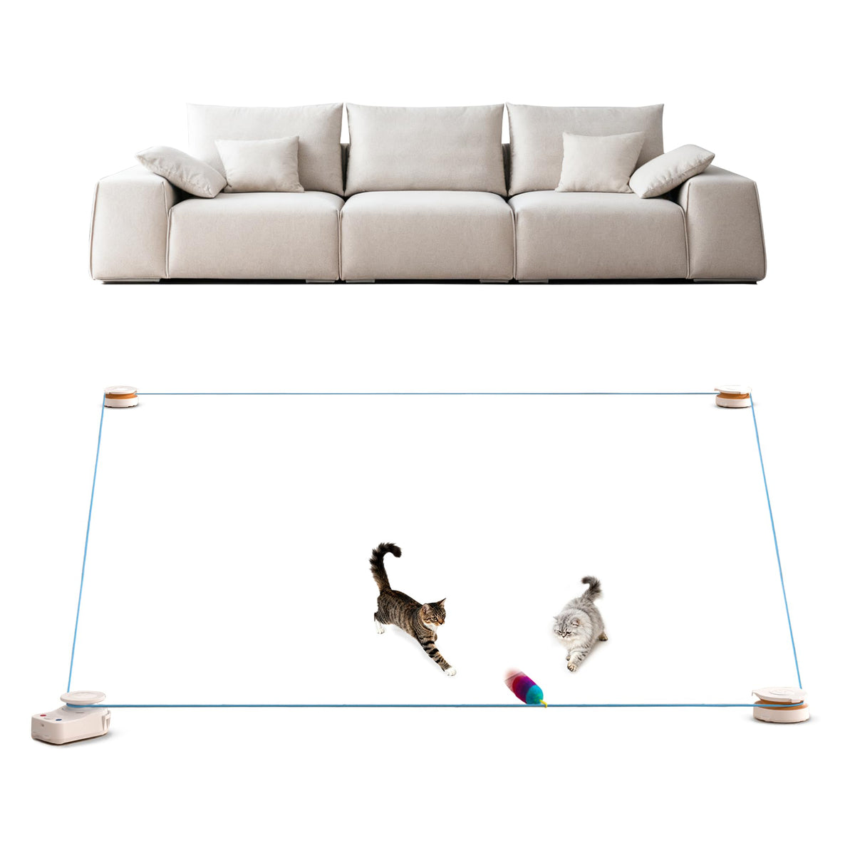 Metiya Interactive Cat Toy stable setup keeps play steady for indoor fun.