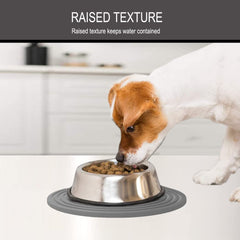 Metopets silicone pet food mat is dishwasher-safe for effortless cleanup.